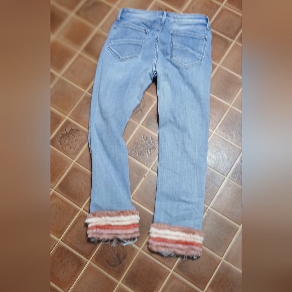 Driftwood Chenille Striped Hem Jeans